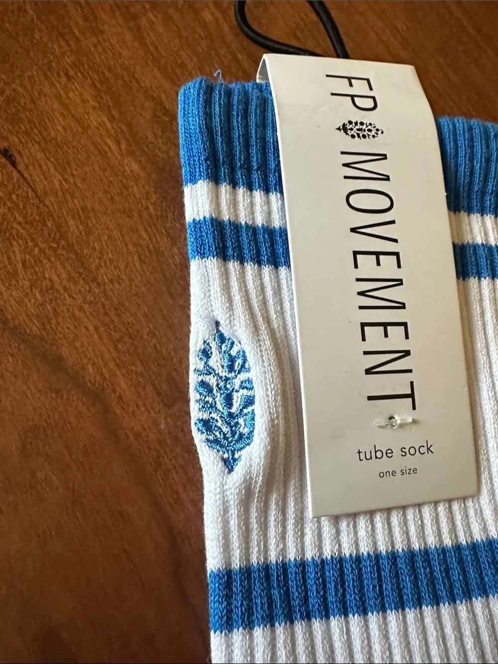 Free People Tube Spring Break Prep Socks - White & Blue NWT